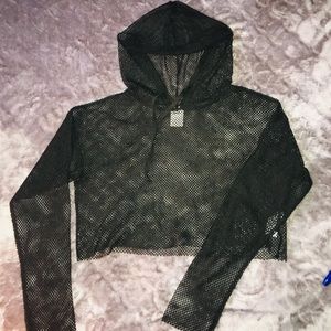 Mesh Cut off hoodie